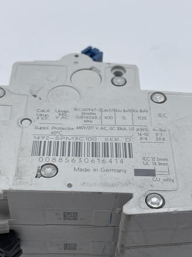 Used Allen-Bradley 1492-SPM3C100 Ser D 