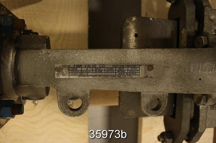 Used Fnw 4" Air Operated Knife Gate Valve #35973