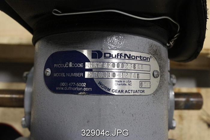 Used Duff Norton M10010-1274B Worm Gear Actuator #32904