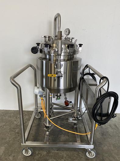 Used T&C  100 Liter Stainless Steel 45 PSI Jacketed Reactor w/ Agitator & Load Cells