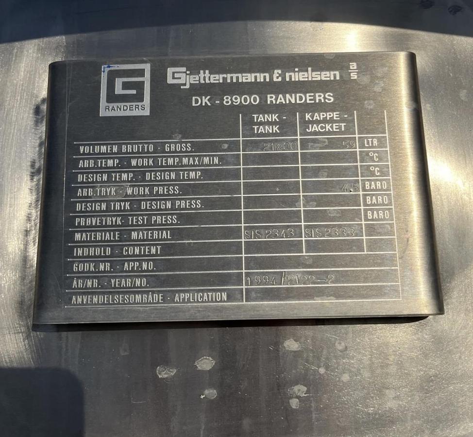 Used 20,000 Litre 316 Stainless Steel Insulated Jacketed Tanks