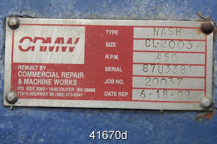 Used Nash CL2003 Vacuum Pump #41670