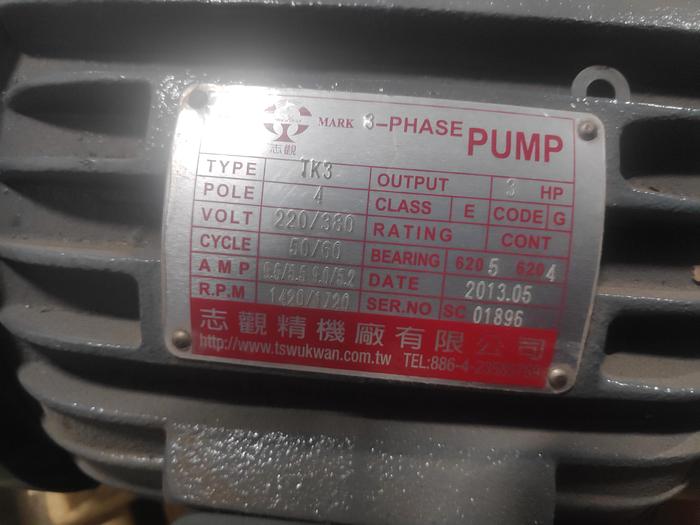 Used 2021 TSWUKWAN MACHINERY CO TK3(Motor), TK3020(Pump)