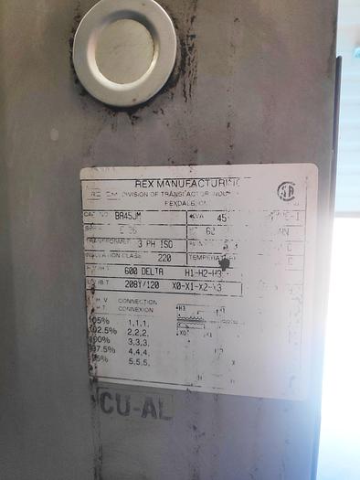 Used 45 KVA 600V to 208/120V TRANSFORMER