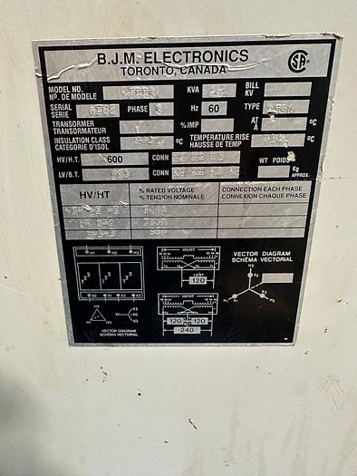 Used 30 KVA 600V to 208/120V TRANSFORMER