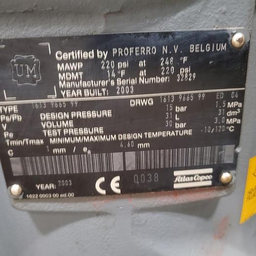 Used Atlas Copco GA37VSD + FF Compressor