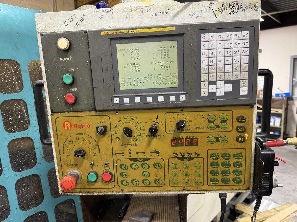 Used AGMA VMC-199 CNC VERTICAL MACHINING CENTER