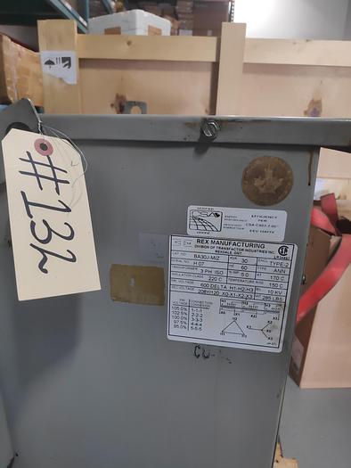 Used 30 KVA 600V to 208/120V TRANSFORMER
