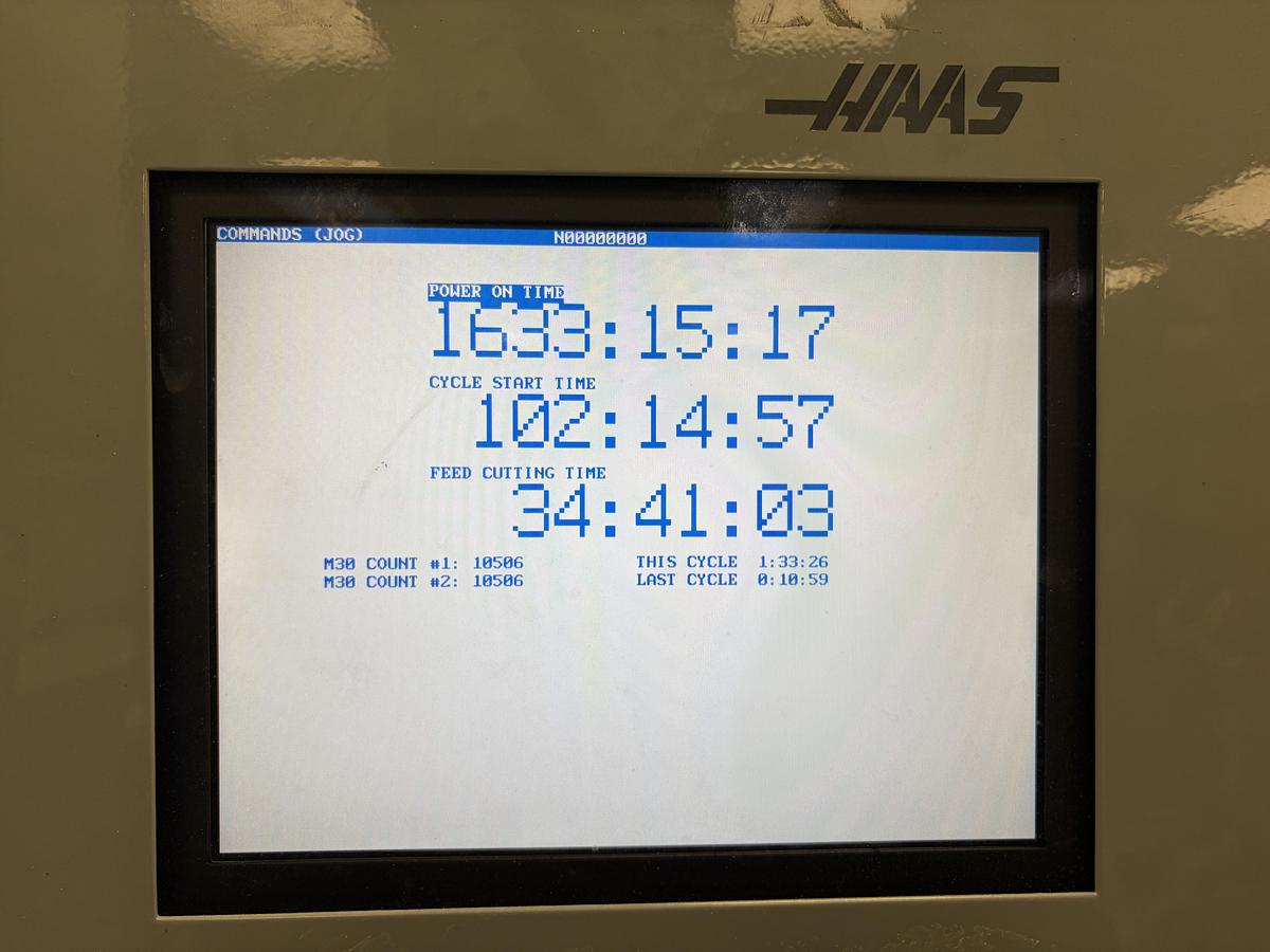 Used HAAS TL-2 CNC TURNING CENTER ONLY 34 Cutting Hours and 1633 Power on hours