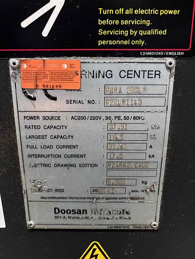 Used 2008 Doosan 280LM TURNING CENTER