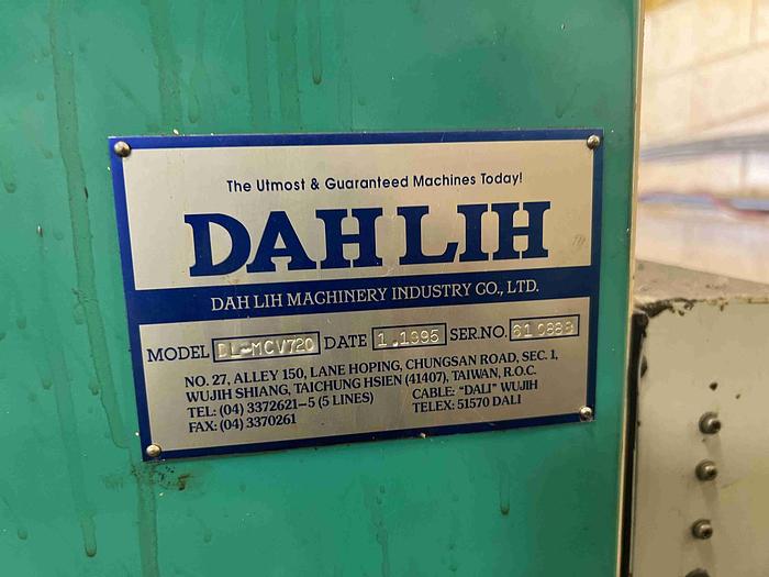 Used DAHLIH MCV-720 VERTICAL MACHINING CENTER