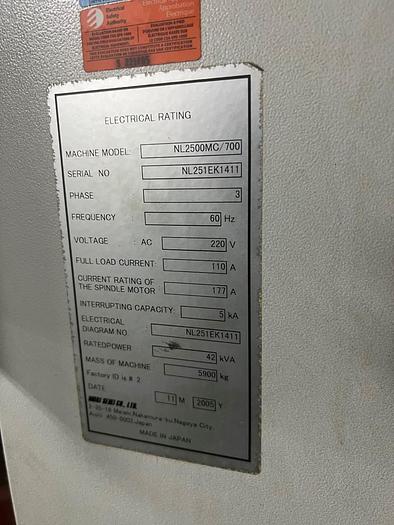 Used Mori Seiki NL2500MC/700 Turning Center 