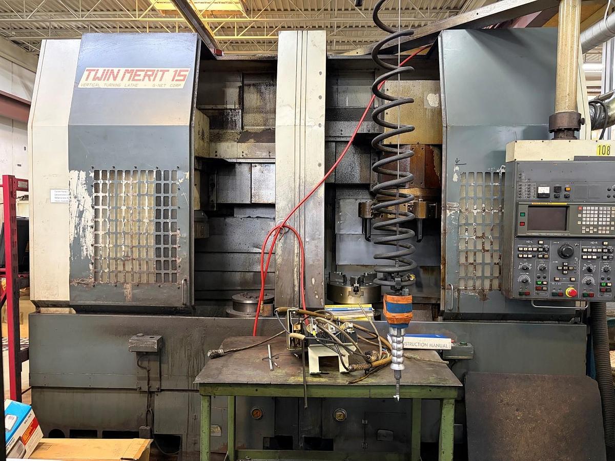 Used G-NET TWIN MERIT 15 CNC VERTICAL TURNING CENTER (TWIN SPINDLE)
