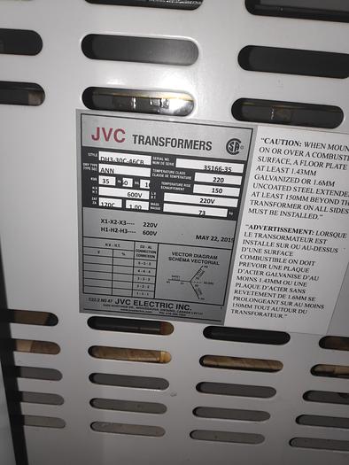 Used 35 KVA 600V to 220V TRANSFORMER