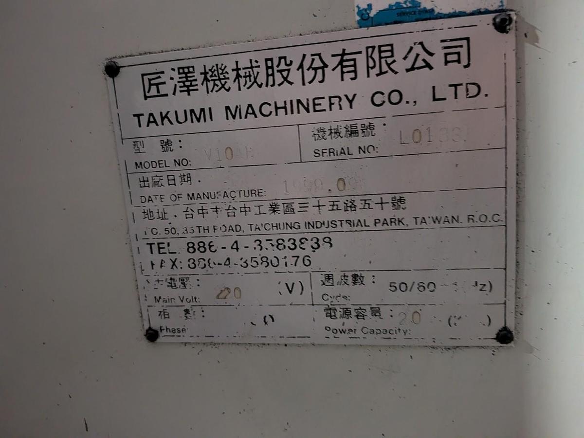 Used TAKUMI V-10AH CNC VERTICAL MACHINING CENTER