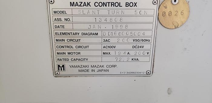 Used MAZAK SLANT TURN 50N CNC DUAL CHUCK TURNING CENTER