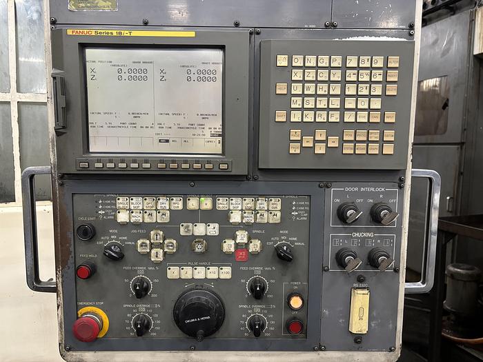 Used Okuma & Howa Model 2SP-V55 Twin Spindle CNC Vertical Turning Lathe