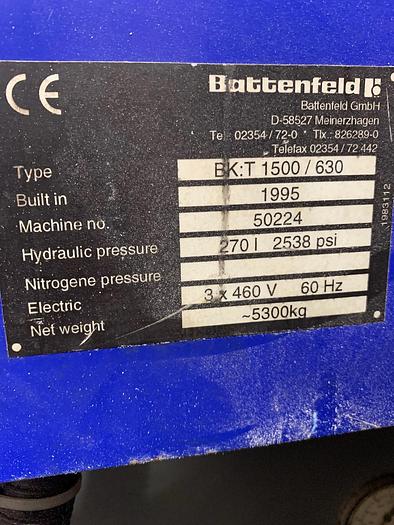 Used Battenfeld BK T1500/630 Injection Molding Machine 