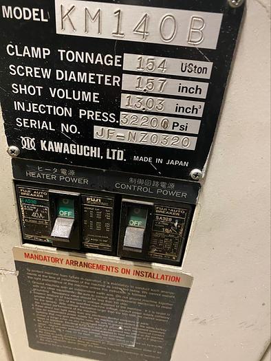 Used Kawaguchi KM-140B Injection Molding