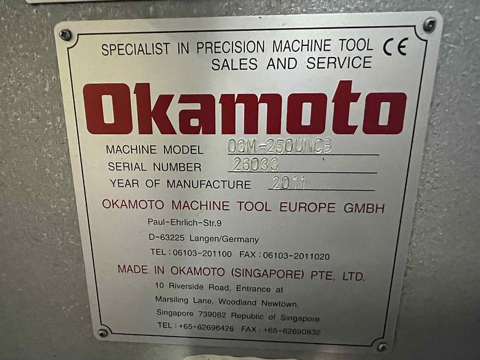 Used OKAMOTO OGM - 250UNCB CNC GRINDER