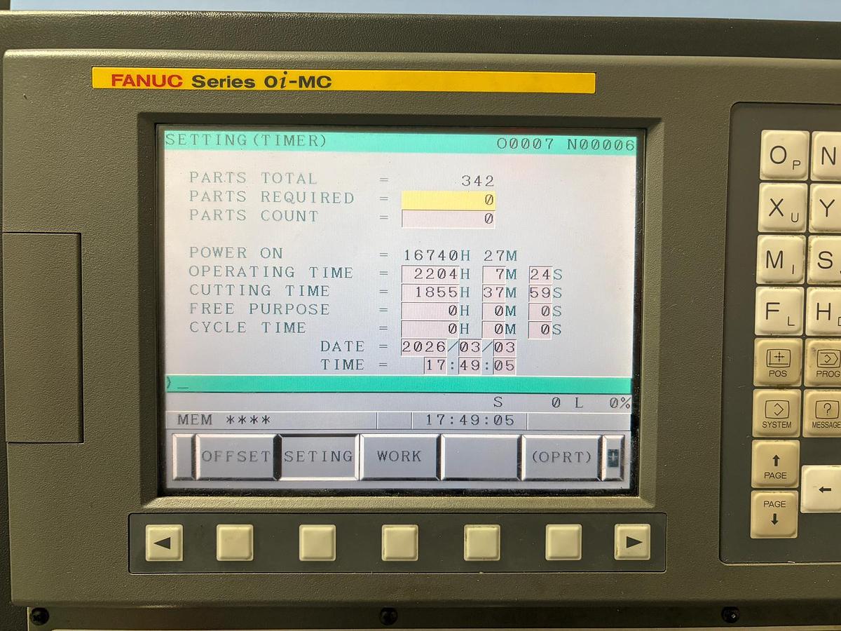 Used Doosan MV-3016L Vertical Machining Center with Low hours