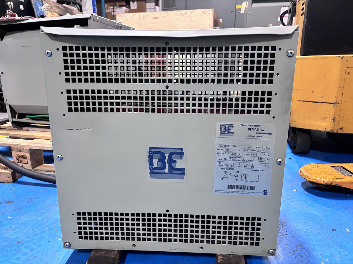 Used BEMAG TRANSFORMER 30KVA (600V- 208/120V)