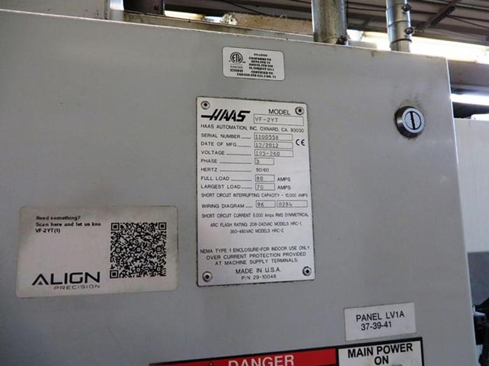 Used HAAS VF2YT VERTICAL MACHINING CENTER 