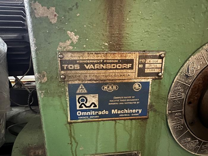 Used TOS VARNDORF W 100A BORING MILL 