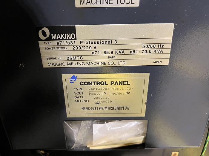 Used MAKINO A-71 HMC