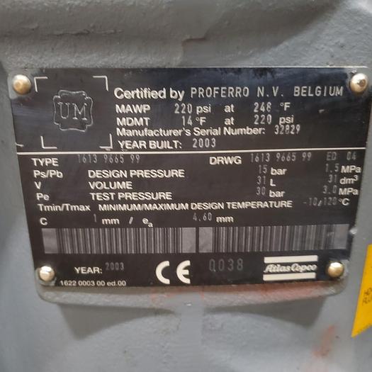 Used Atlas Copco GA37VSD + FF Compressor