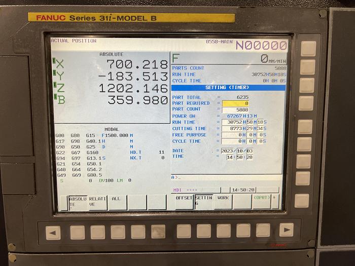 Used (2012) DOOSAN NH 8000 HORIZONTAL MACHINING CENTER