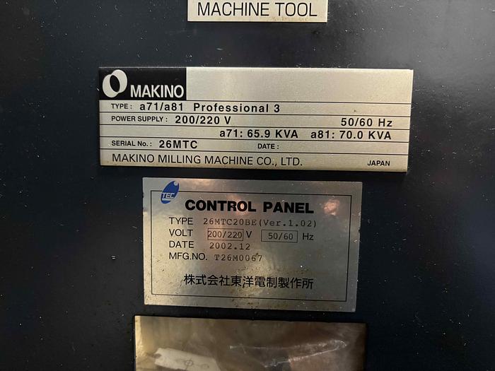 Used MAKINO A-71 HMC
