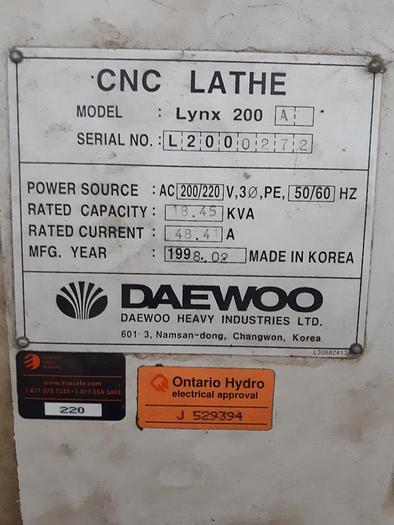 Used Daewoo Lynx-200A Turning Center