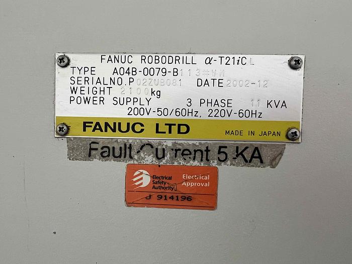 Used Fanuc Robodrill Alpha T21iCL 