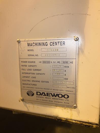 Used Daewoo DMV400 Vertical Machining Center