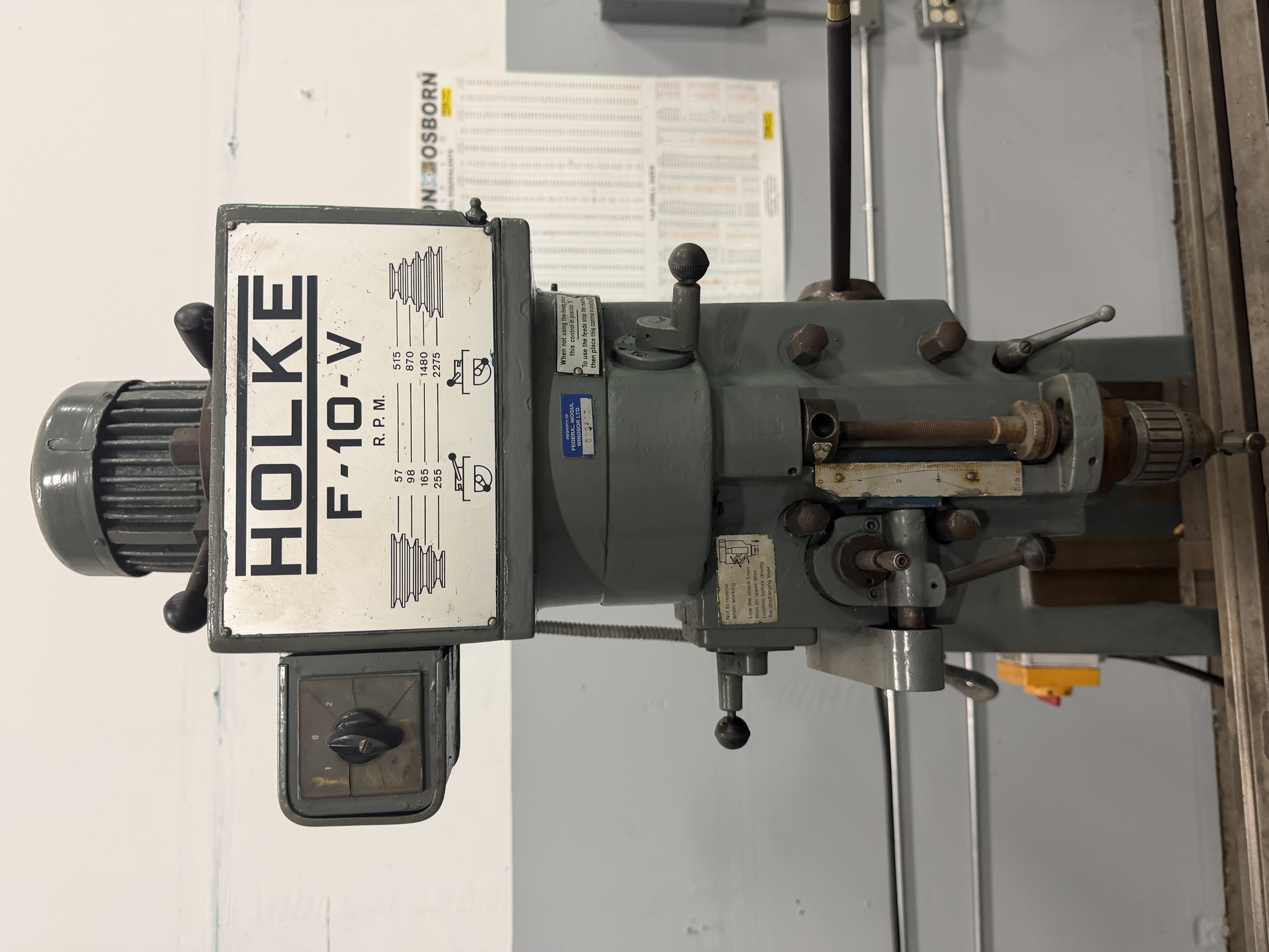 Used HOLKE F-10-V DRILL PRESS