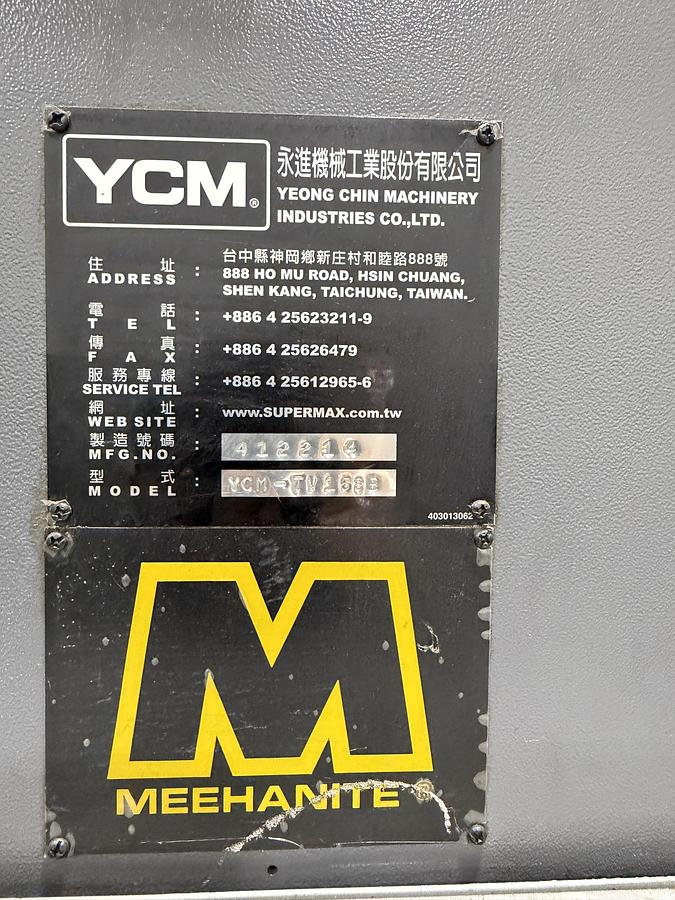 Used YCM TV158B CNC VERTICAL MACHINING CENTER