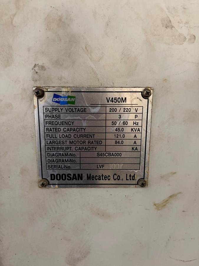 Used DOOSAN V450M CNC VERTICAL TURNING CENTER