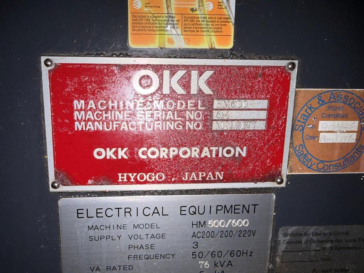 Used OKK HM600 Horizontal Machining Center