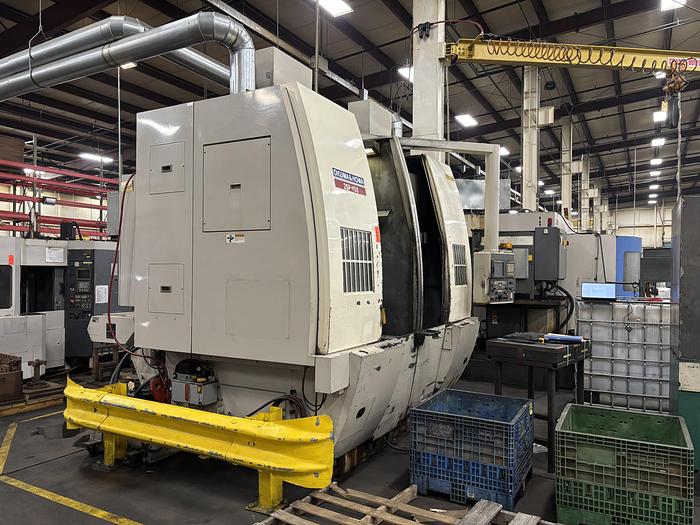 Used Okuma & Howa Model 2SP-V55 Twin Spindle CNC Vertical Turning Lathe