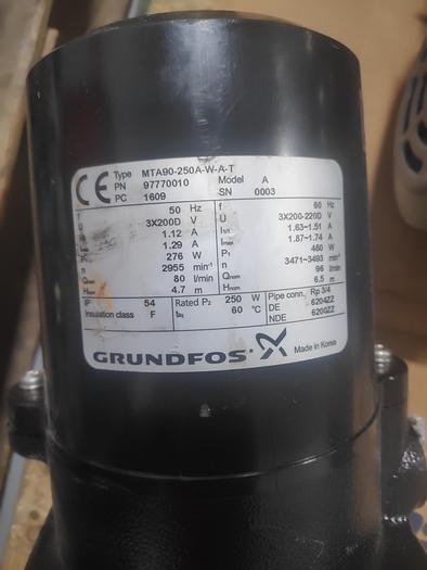 Used GRUNDFOS COOLANT PUMP AND MOTOR