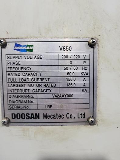 Used Doosan V850 Vertical Turning Lathe