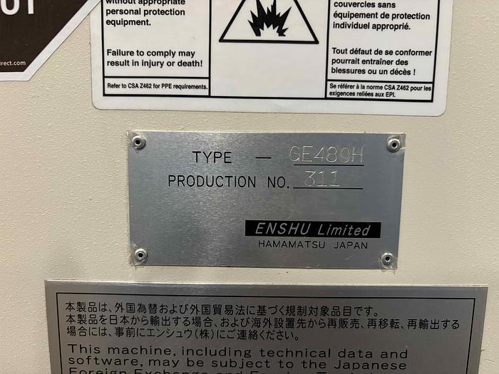 Used 2019 ENSHU GE 480H HMC 20K RPM, HSK63A (VERY LOW HOURS)