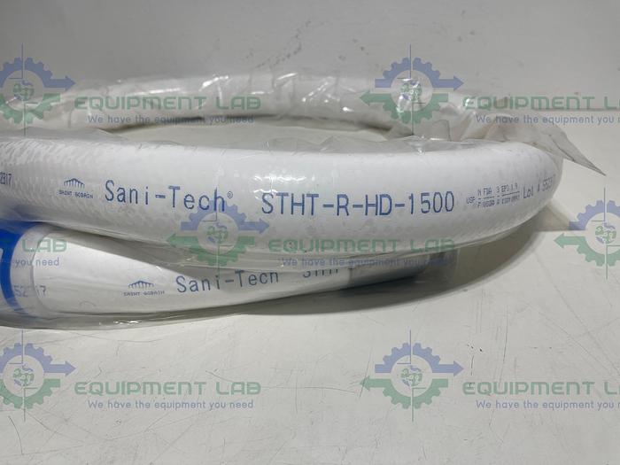 Used Sani-Tech  STHT-R-HD-1500 96" Silicone Hose w/ 1 1/2" Sanitary Fitting
