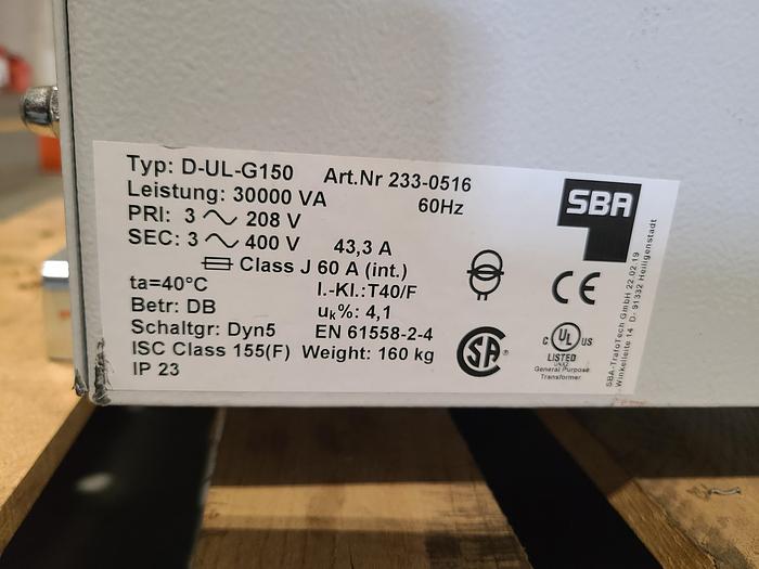 Used SBA Power Transformer