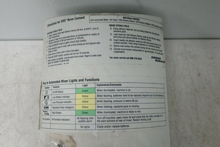 Used Norian Synthes MXR-PNE01-UNV MXR-1000 Pneumatic Mixer