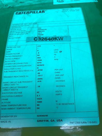 Caterpillar generators Marine Tier II with class certificates