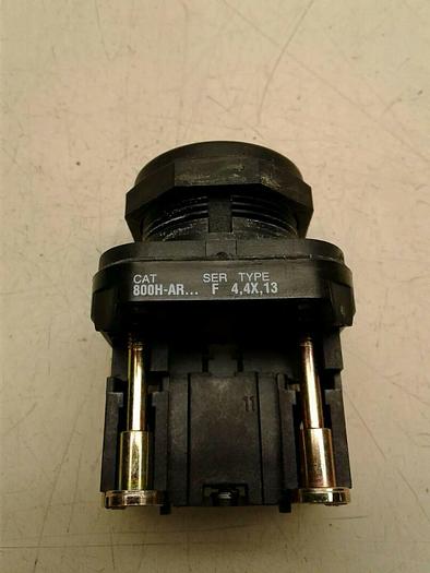 Used Allen-Bradley 800H-AR...Ser F Pushbutton w/800T-XD1 Ser D Contact Block