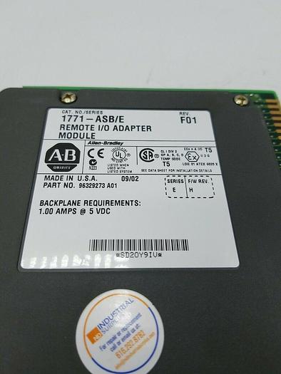 Used ALLEN-BRADLEY 1771-ASB/E REV. F01 REMOTE I/O ADAPTER MODULE