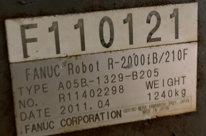 Used FANUC R2000iB/210F ALUMINUM SPOT WELDING ROBOT 6 AXIS CNC ROBOT W/R30iA CONTROLS 210KG X 2655mm REACH
